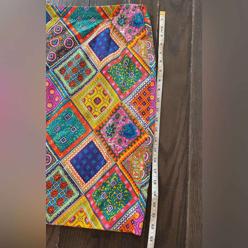 David Meister Multicolor Patchwork Pencil Skirt - image 3